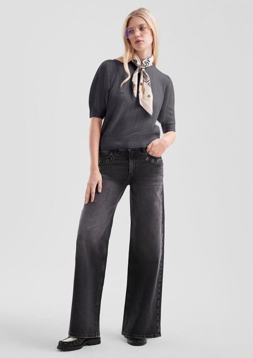 Produktbild s.Oliver Strickpullover Weicher Kurzarm-Strickpullover (M)