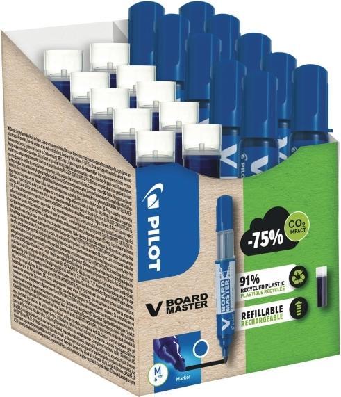 Actual product image Pilot Greenpack V-Board Master, blue, 10 markers and 10 refills (10 x)