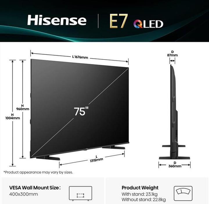 Produktbild Hisense TV Smart TV QLED 75' 4K Ultra (75", QLED, 4K)