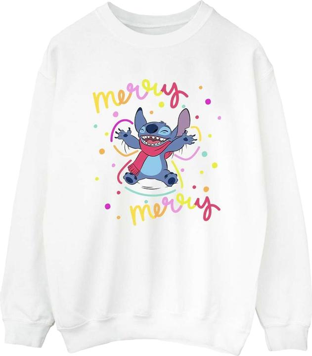 Actual product image Disney Womens/Ladies Lilo & Stitch Merry Rainbow Sweatshirt (XXL)