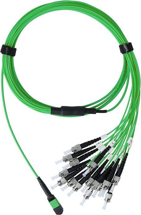 Actual product image BlueOptics Fibre optic MPO/8xST duplex breakout cable OM5 20 metres (20 m)