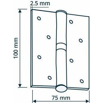 Haushalt, Türbeschlag + Scharnier, HINGE DOOR 100X75X2.5 SB BRUSHED BRA