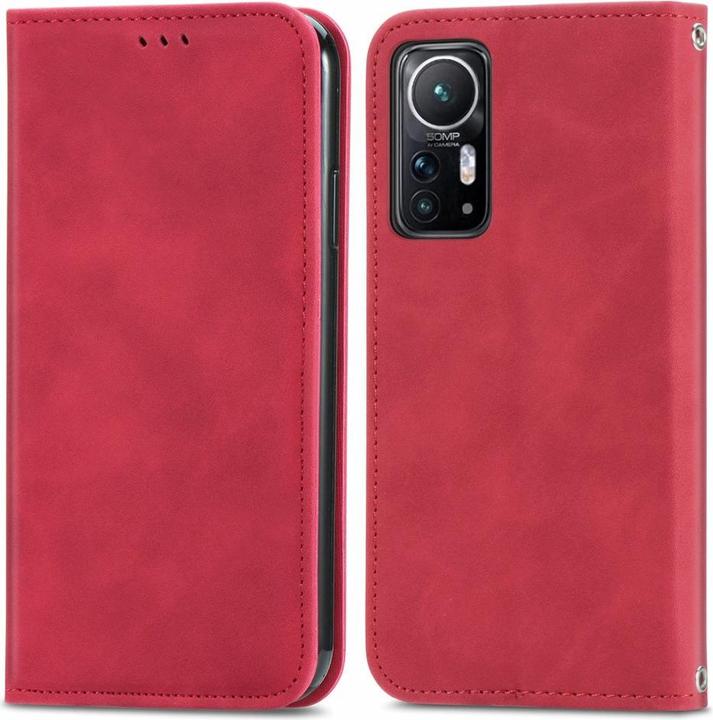 Produktbild Cover-Discount Xiaomi 12/12X - Stand Flip Case Hülle rot (Xiaomi 12, Xiaomi 12X)