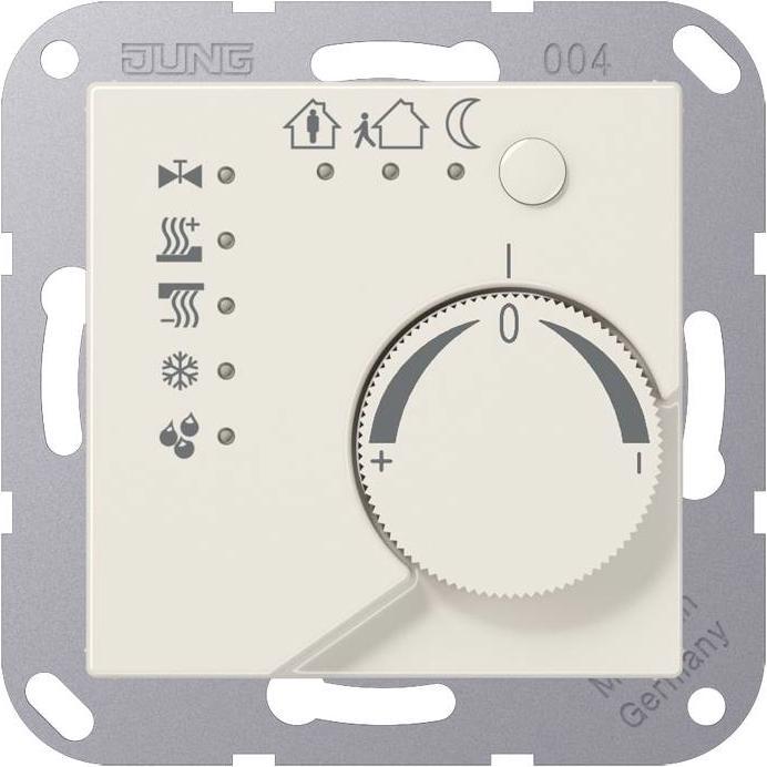 JUNG Raumtemperaturregler UP AS KNX ws glz A2178, Thermostat, Weiss