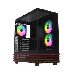 Thermaltake View 270 Plus WS ARGB (schwarz/holz, Tempered Glass x 2, Holz-Struktur), Case PC, Nero