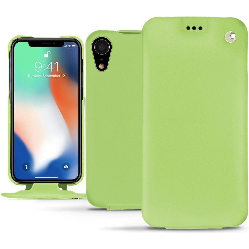 Noreve Lederschutzhülle vertikal (Apple iPhone XR), Smartphone Hülle, Grün