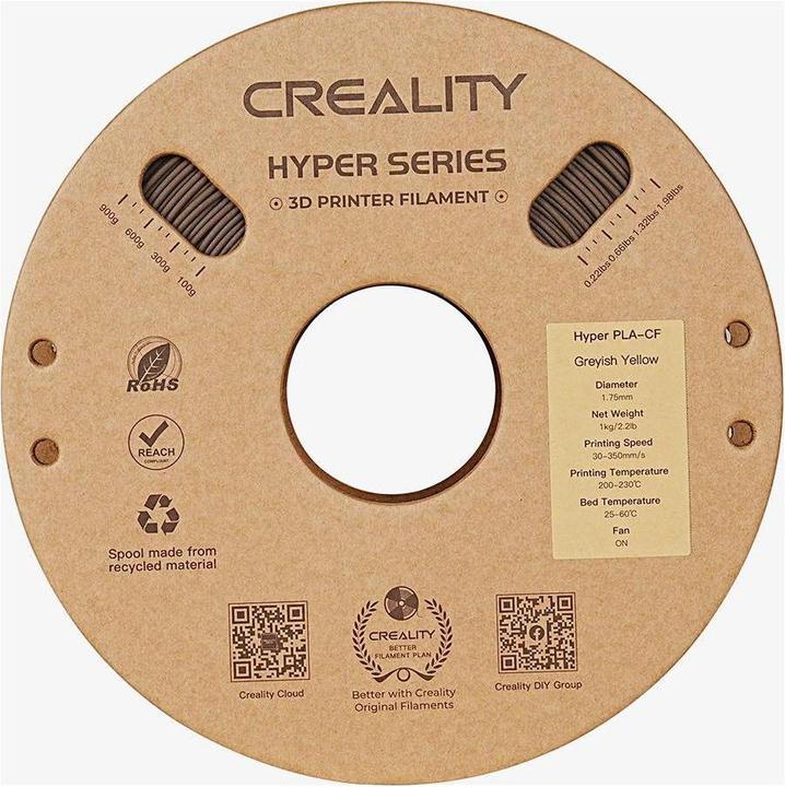 Produktbild Creality Hyper Carbon (Carbon, PLA, 1.75 mm, 1000 g, Beige)