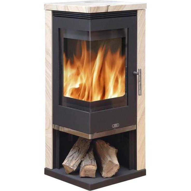 ABX Camino Admiral 7kw nero + pietra arenaria, Radiatore, Nero