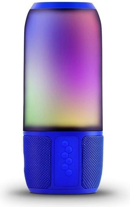 Produktbild V-TAC 6W Bluetooth speaker with LED lights, blue, USB and TF slot, DC: 5V (2 h)