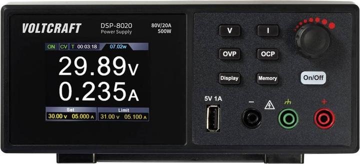Produktbild Voltcraft DSP-8020 Labornetzgerät, Festspannung 0 - 80 V 0 - 20 A 500 W USB An