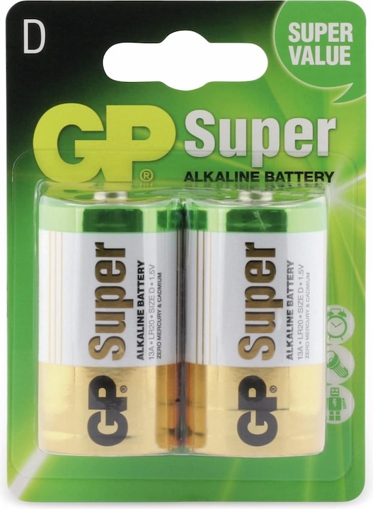 Actual product image GP Batteries Super (2 pcs., D, 1300 mAh)