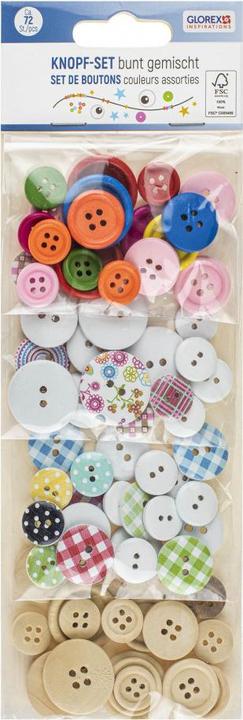 Actual product image Magni Glorex 6 1630 303 - Button set with approx. 72 buttons, mixed colours, in various sizes, made of