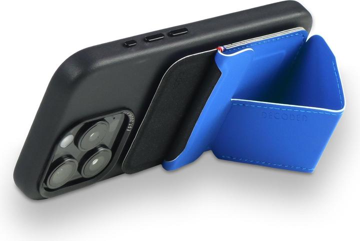 Actual product image Decoded Silicone MagSafe Card Stand Sleeve Galactic Blue