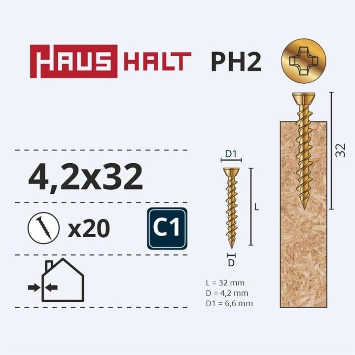 Immagine prodotto Haushalt VITE OSB 4,2X32 GIALLO ZN 20PZ (20 Viti per pezzo)