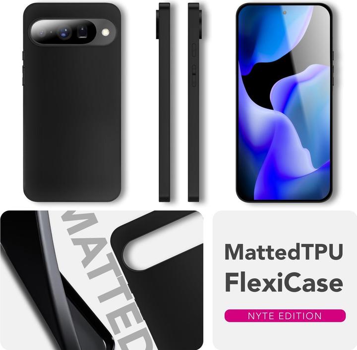 Produktbild Nalia Cover "Strider" - 1,28mm Dünne TPU Silikon Hülle Matt Schwarz mit Staubschutz - Ultra Slim Case (Google Pixel 10)