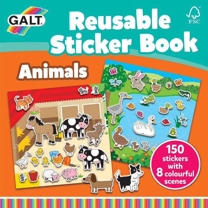 Immagine prodotto GALT Reusable Sticker Book - Animals (31005098) (150 Adesivo)