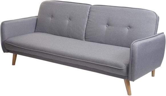 Produktbild Swisshandel24 Schlafsofa, Couch Klappsofa Gästebett Bettsofa, Schlaffunktion Stoff/Textil grau (3-Sitzer)