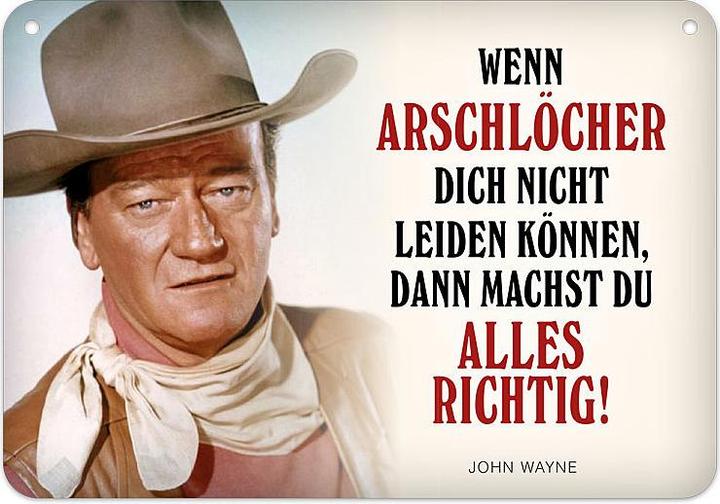 Tin Sign Wayne (16.5 x 11.5 cm)