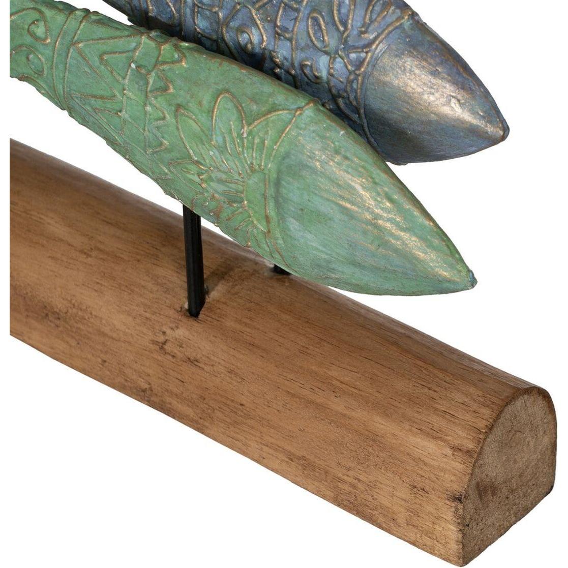 Thumbnail - Natec, Deko Objekt, Deko-Figur grün natürlich Fische 56 x 7 x 31 cm