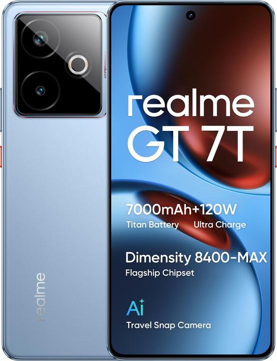 Actual product image realme GT 7T (256 GB, IceSense Blue, 6.80", Dual SIM, 5G)