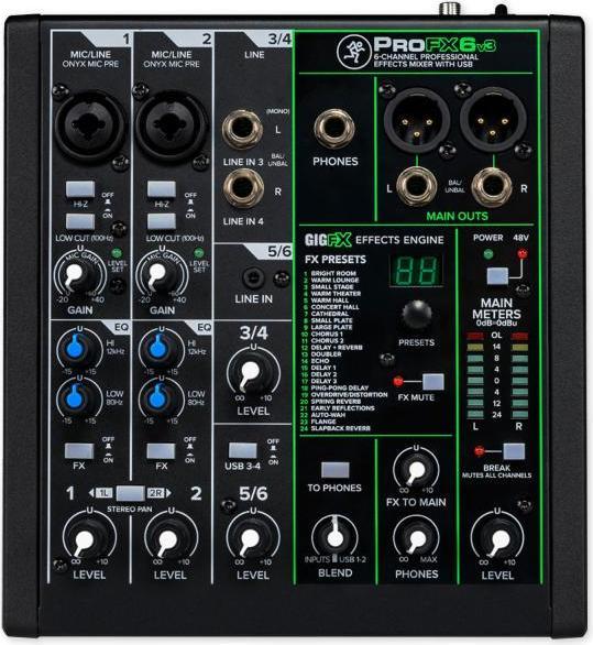 Produktbild Mackie Mischpult ProFX6v3 6-kanaliger Analogmixer mit Kabel