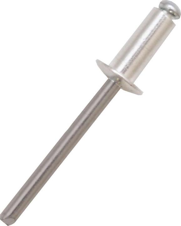 RS PRO Blind Niet, Ø 2.4mm x 12mm, Grau, Aluminium, 2.5mm, min. 8mm, max. 10mm
