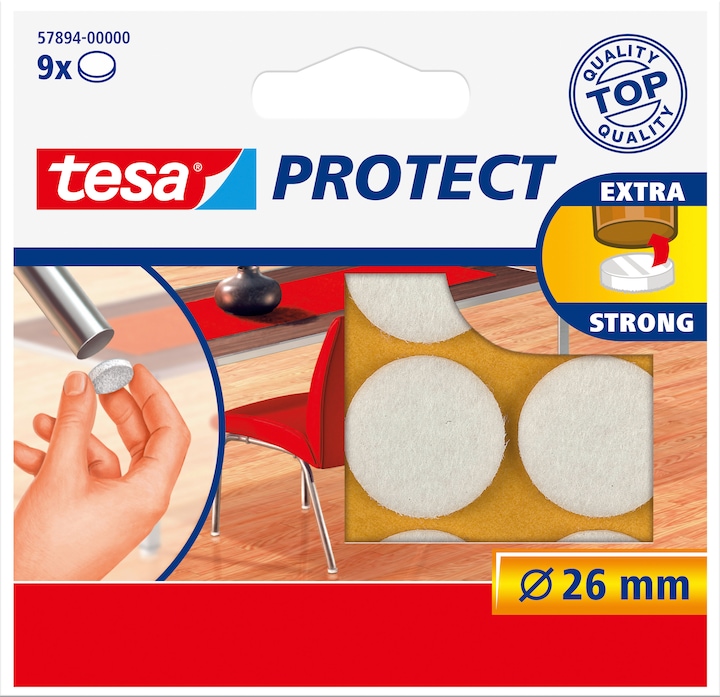 tesa PROTECT Filzgleiter rund (Filzgleiter, 9 Stück)