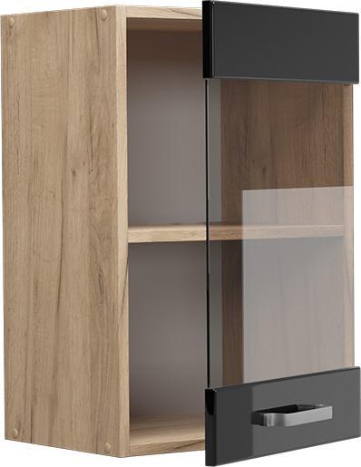 Goldkraft-Eiche, Schwarz, Schwarz Hochglanz