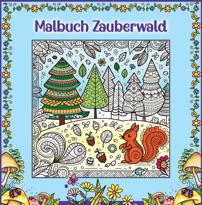 Produktbild Mandala Malbuch für Kinder ab 8 Jahren und Erwachsene - Zauberwald Ausmalbuch mit süssen Waldtie