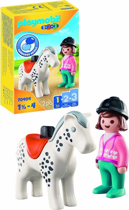 Produktbild Playmobil Reiterin mit Pferd (70404, Playmobil 1.2.3)