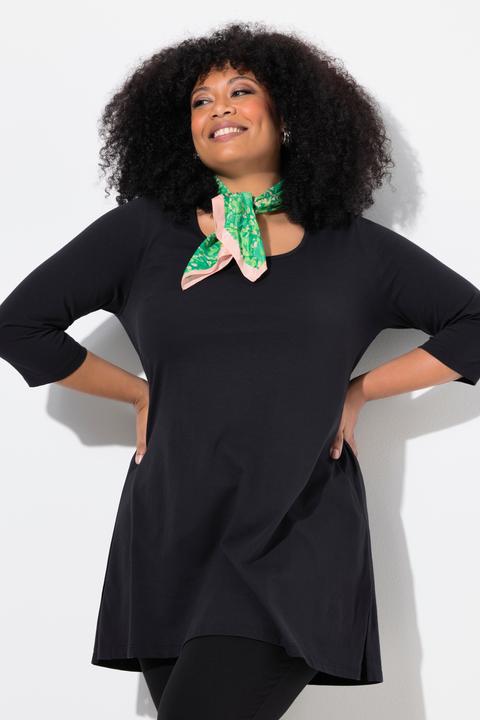 Produktbild Ulla Popken Longshirt, A-Linie, Rundhalsausschnitt, 3/4-Arm (56)
