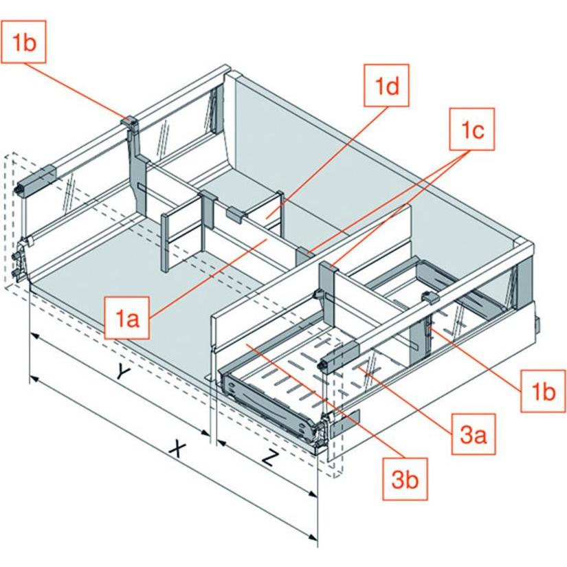 Thumbnail - Blum Querteilerprofil ORGA-LINE, Küchen Organizer, Weiss