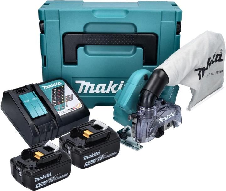 Produktbild Makita DCC 500 RTJ Akku Diamantschneider 18 V 125 mm Brushless + 2x Akku 5,0 Ah + Ladegerät + Makpac (Trennschleifer)