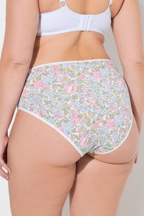 Produktbild Ulla Popken Midislips, 5er-Pack, Blüten/ einfarbig (54, 56, 5er Pack)