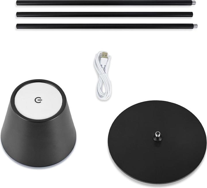 Actual product image Casativo 2er-Set Moderne höhenverstellbare LED-Stehlampe, dimmbar, schwarz, 50 /90/130 cm