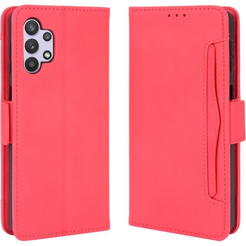 Cover-Discount Galaxy A32 5G - Etui mit vielen Kartenfächer rot (Samsung Galaxy A32 5G), Smartphone Hülle, Rot