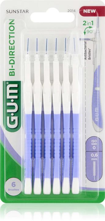 Actual product image GUM BI-Direction ISO 0 Interdental Brush for Rear Tooth Cleaning 0.6mm - Pack of 6 (6x, 0.60 mm)