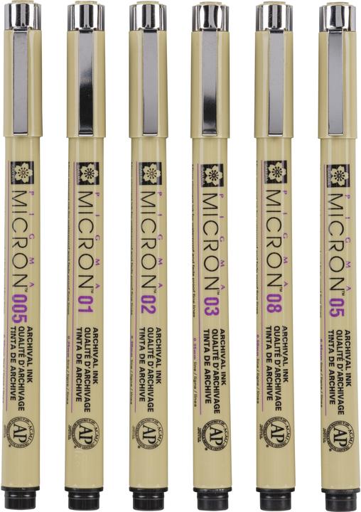 Immagine prodotto Sakura Fineliner-Set (Blu, Lilla, Marrone, Nero, Rosso, Verde, Viola, 6x)