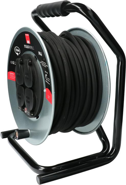 Produktbild Max Hauri maxReeL Stahl-Kabelrolle IP44 4x Typ 13 (33 m, 3 mm²)