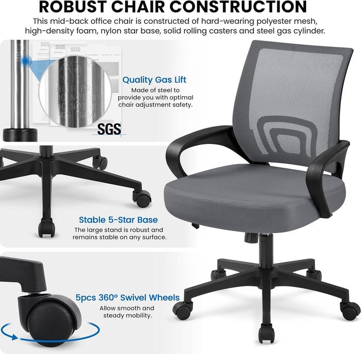 Actual product image Yaheetech Ergonomischer Schreibtischstuhl