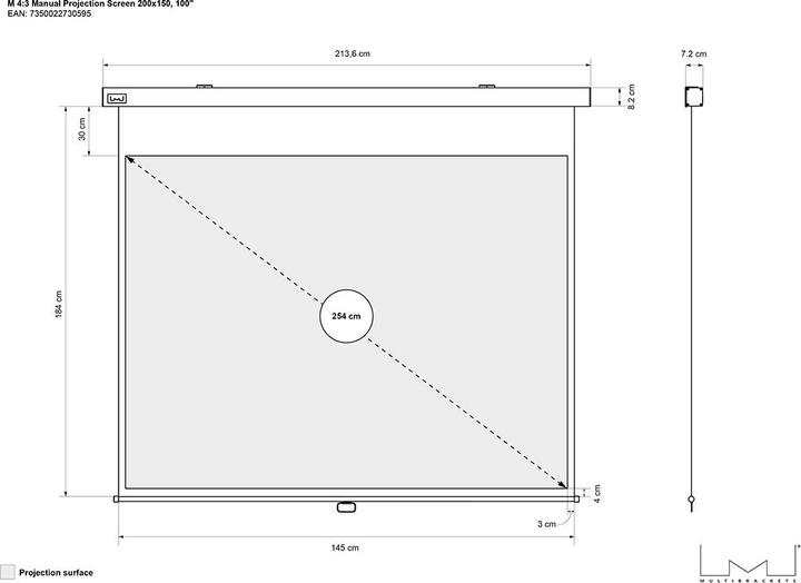 Immagine prodotto Multibrackets Manuale (100", 4:3)