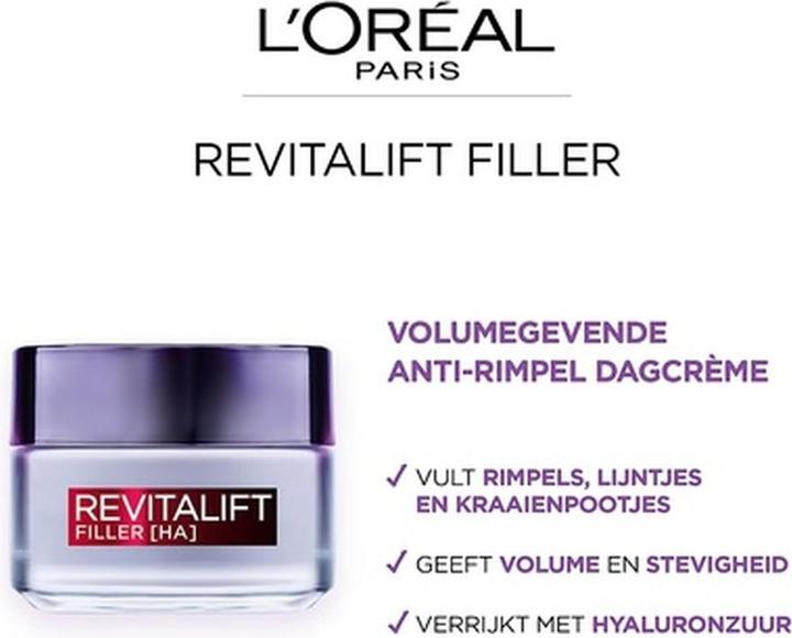 Actual product image L'Oréal Paris Revitalift Filler Day Cream 50ml Anti Wrinkle (50 ml, Day cream)