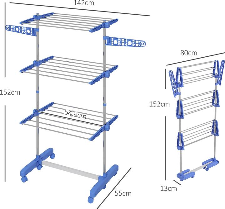 Actual product image Homcom Wäscheständer mit Kleiderhaken