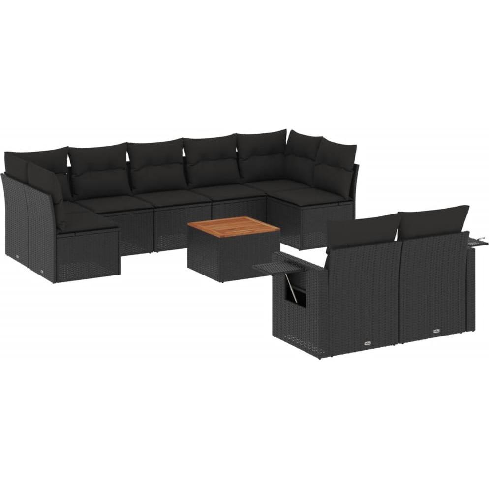 VidaXL, Gartenlounge, 10-tlg. Garten-Lounge-Set mit Kissen