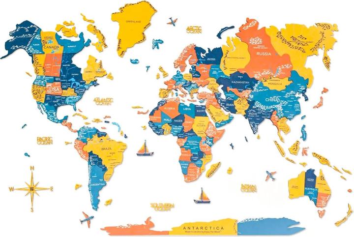 Actual product image Enjoy The Wood 3D world map (90 x 150 cm)