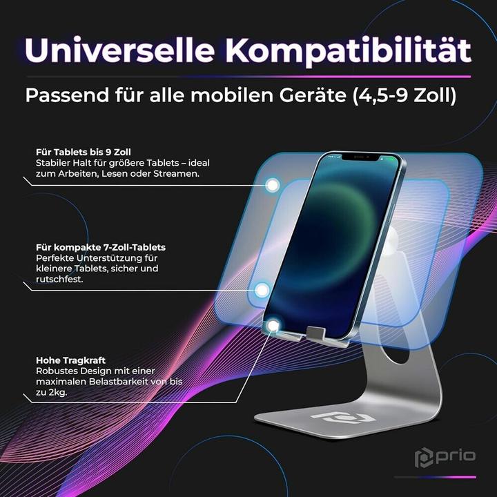 Image du produit prio Support de bureau universel en métal SOLID argenté