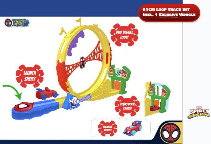 Actual product image Spiderman Spidey 61cm looping race track with exclusive diecast vehicle