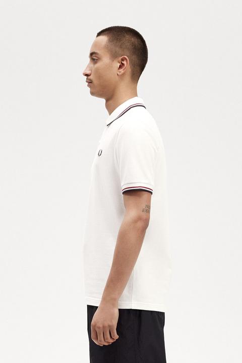 Produktbild Fred Perry Twin Tipped Polo Shirt Short Sleeve Snow White (S)
