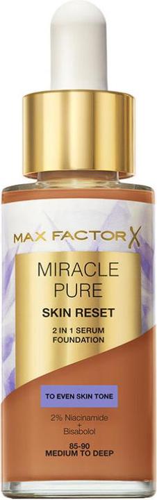 Immagine prodotto Max Factor Miracle Pure Skin Reset 2in1 Serum Foundation - Makeup 30 ml 85-90 Medium To Deep (85-90 Da medio a profondo)
