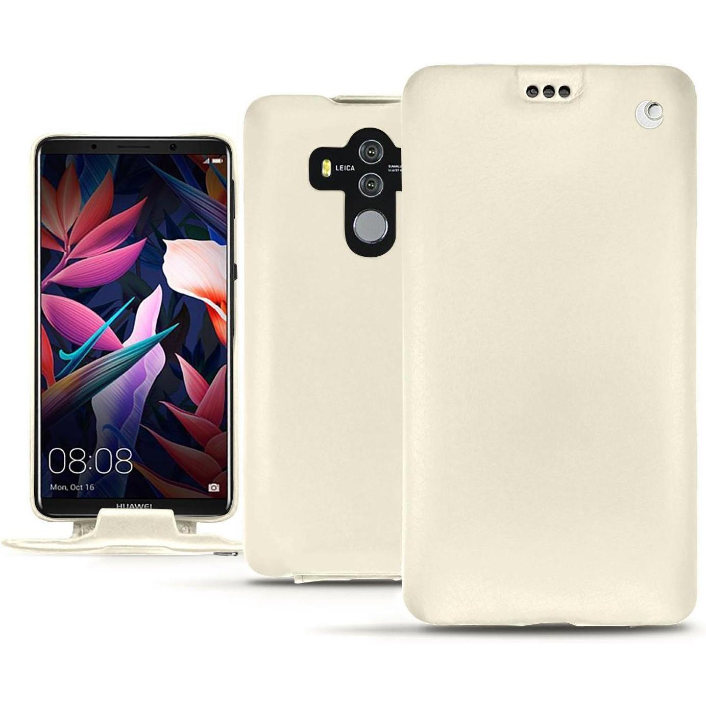 Noreve Lederschutzhülle vertikal (Huawei Mate 10 Pro), Smartphone Hülle, Weiss